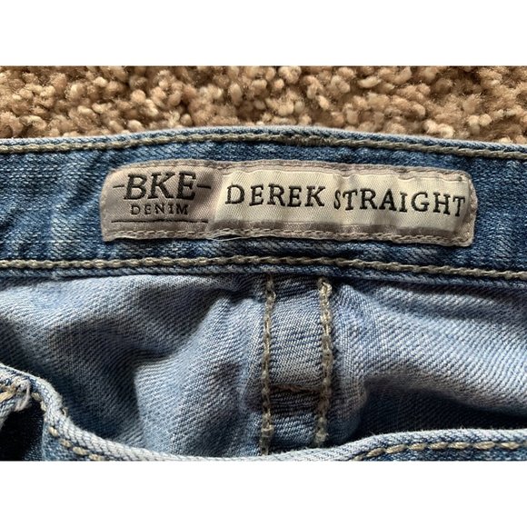 BKE Jeans Men Size 34S Medium Wash Blue Derek Straight Leg Denim 34x26 - Picture 3 of 14